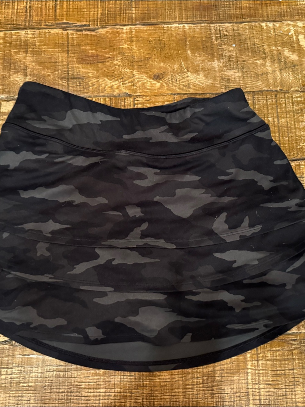 Athleta Black & Charcoal Camo Athletic Skirt